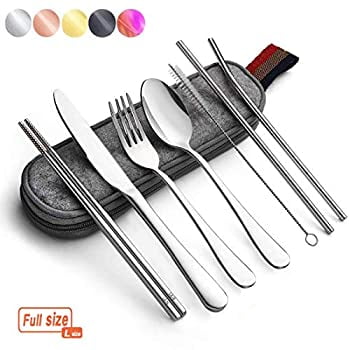 4pc Stainless Steel Tableware Portable Silverware Travel//Camping Cutlery Set